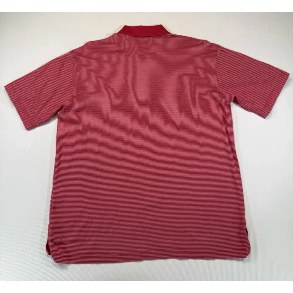 Daniel Cremieux Polo Shirt Mens Large Red Striped Golf Casual - Picture 3 of 8
